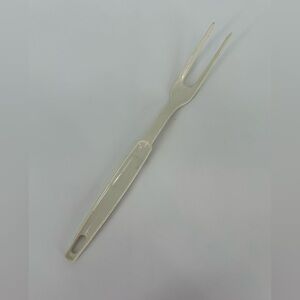 VTG Off-White Cream Ekco Meat Fork 11" Nylon Plastic Kitch Utensil USA MCM